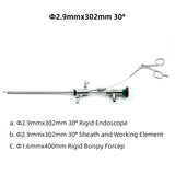 Medical Surgical Rigid Endoscope Hysteroscope Hysteroscopy Φ2.9mm Φ4mm 302mm 30° With Sheath Working Element Forceps Gynecology