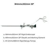 Medical Surgical Rigid Endoscope Hysteroscope Hysteroscopy Φ2.9mm Φ4mm 302mm 30° With Sheath Working Element Forceps Gynecology