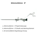 Medical Surgical Rigid Endoscope Hysteroscope Hysteroscopy Φ2.9mm Φ4mm 302mm 30° With Sheath Working Element Forceps Gynecology