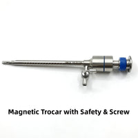 Medical Surgical 5mm 10mm Laparoscope Laparoscopy Laparoscopic Reusable Trocar Magnetic Spring Press Type Safety Screw