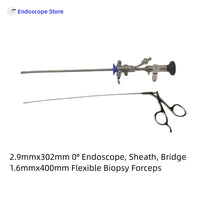 Medical Surgical Rigid Endoscope Cystoscope Cystoscopy Φ2.9mm Φ4mm 302mm 30° With Sheath Bridge Work Channel Forceps