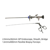 Medical Surgical Rigid Endoscope Cystoscope Cystoscopy Φ2.9mm Φ4mm 302mm 30° With Sheath Bridge Work Channel Forceps