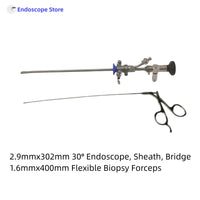 Medical Surgical Rigid Endoscope Cystoscope Cystoscopy Φ2.9mm Φ4mm 302mm 30° With Sheath Bridge Work Channel Forceps
