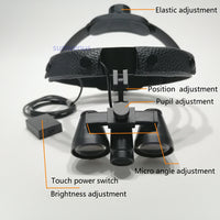 Medical Headband  LED Headlamp And 2.5X 3.5X Binocular Magnifier E.N.T.