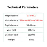 Medical 2.5X 3.5X Headband Binocular Loupes Magnifiers E.N.T. Examinations